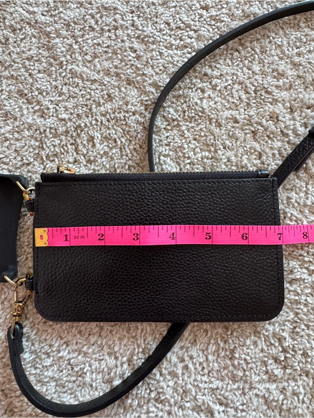 Bandolier Black Leather Crossbody Card Wallet with iPhone Case - Picture 6 of 7